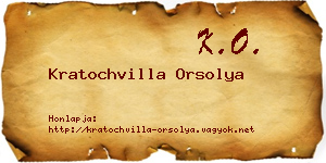 Kratochvilla Orsolya névjegykártya