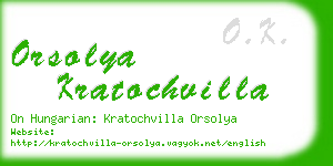 orsolya kratochvilla business card